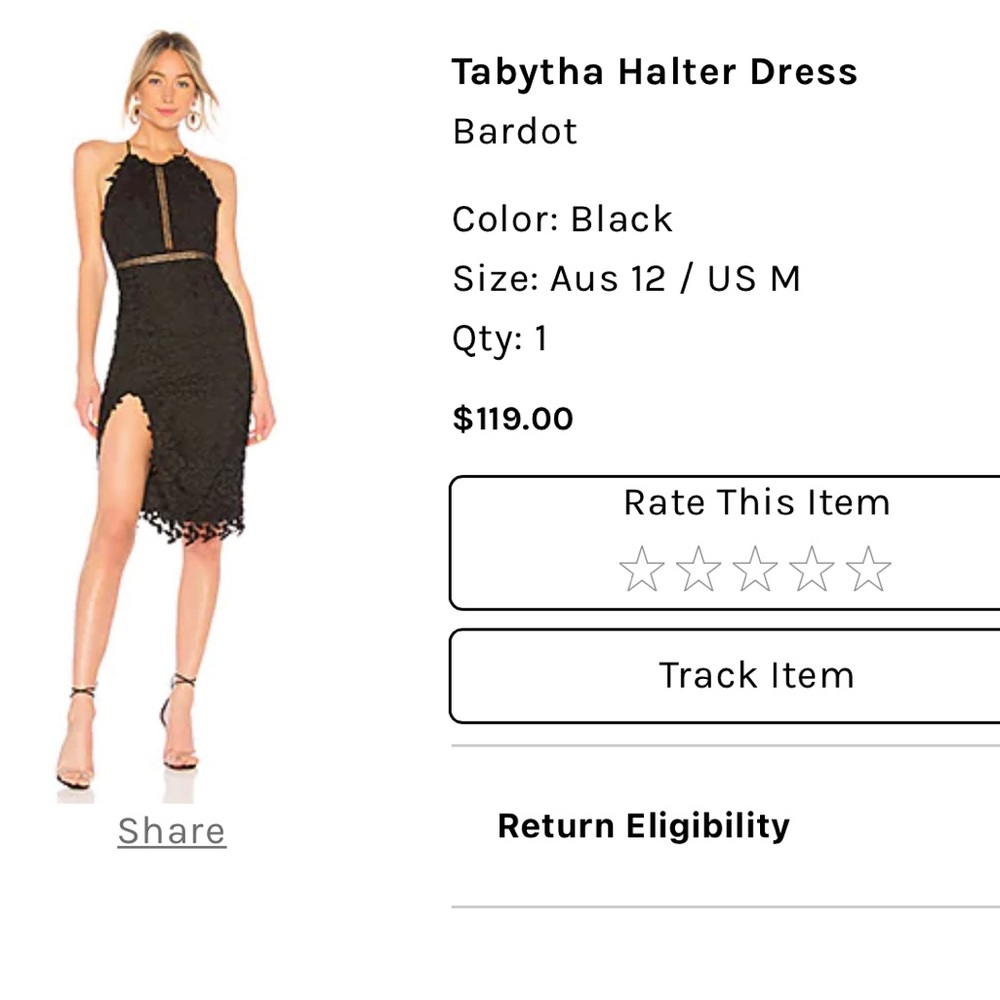 Bardot Tabytha Halter Dress